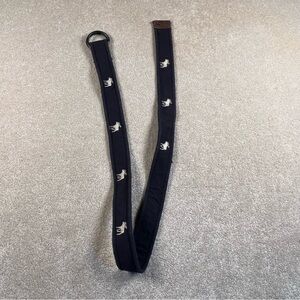 Abercrombie & Fitch Belt Blue Fabric Adjustable D Ring Closure White Moose 28